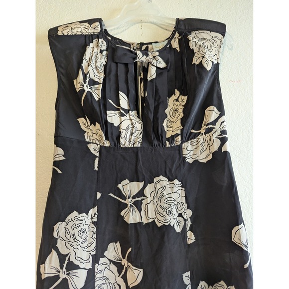 NWT Tracy Reese New York 100% Silk Fit and Flare Frock Dress Black Rose Floral 8 - Picture 14 of 16